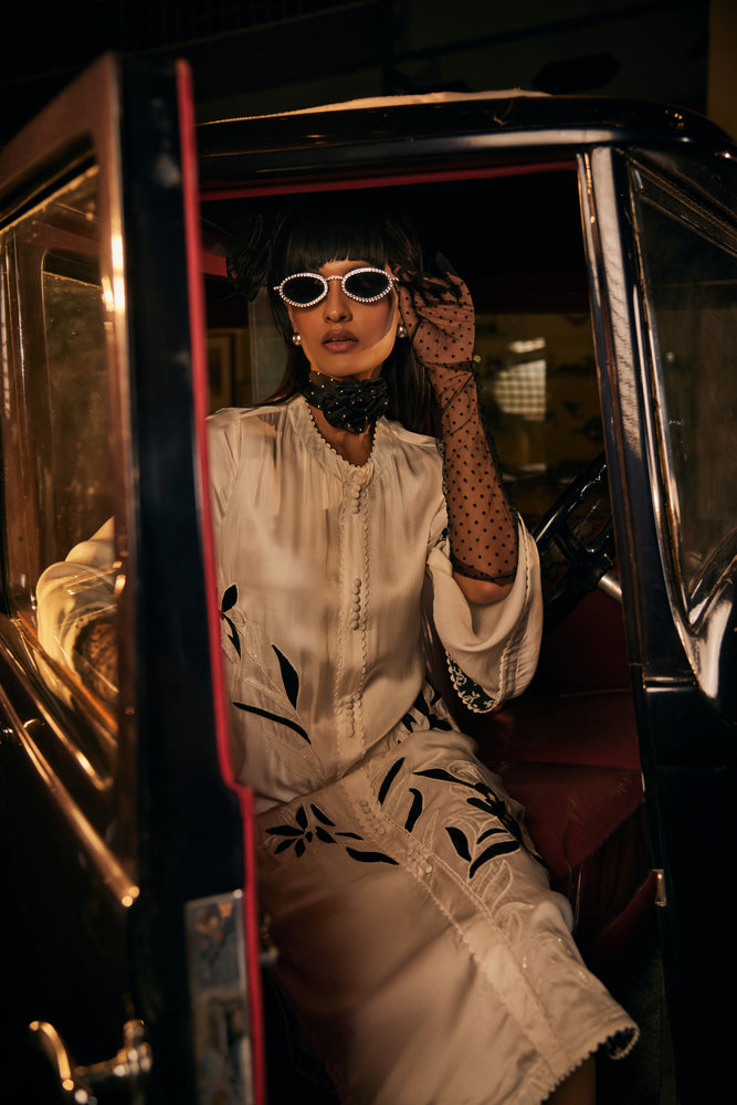 White calf length DRESS