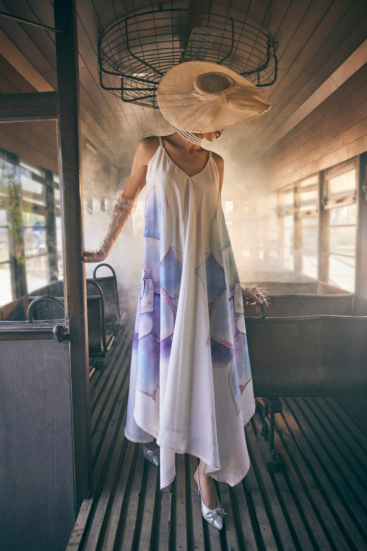 FLORAL PRINTED IVORY TUNIC SET