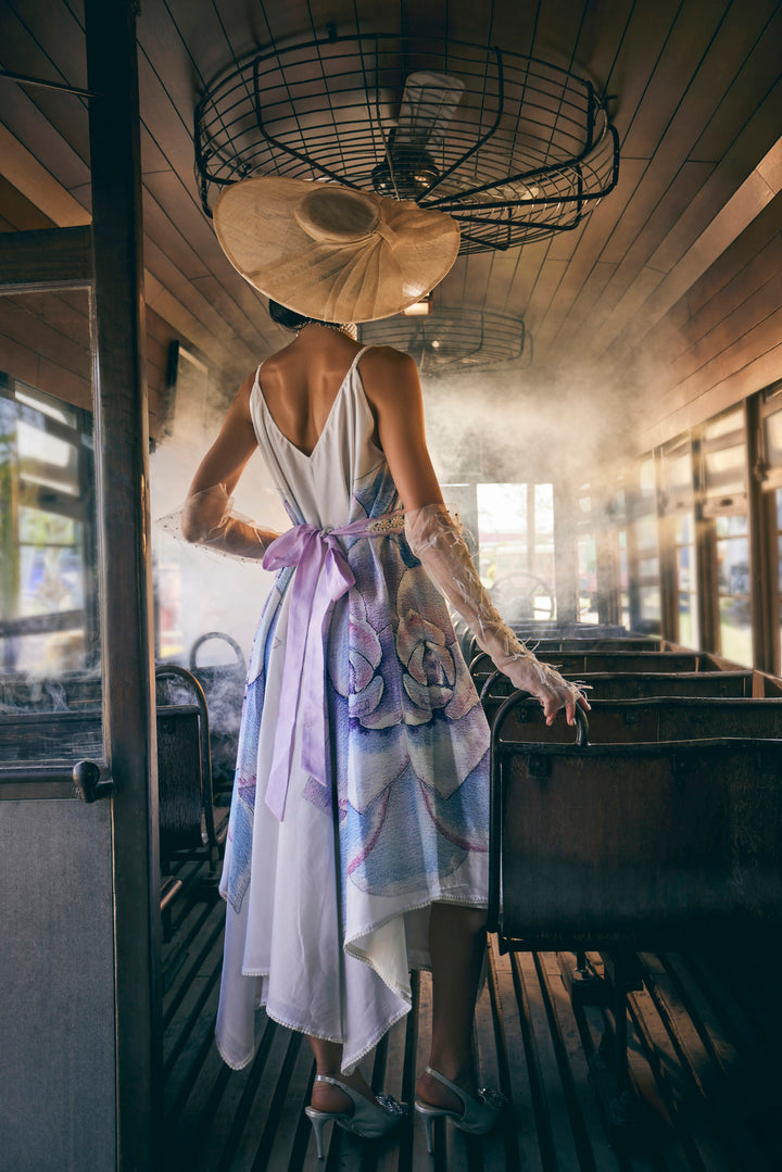 FLORAL PRINTED IVORY TUNIC SET