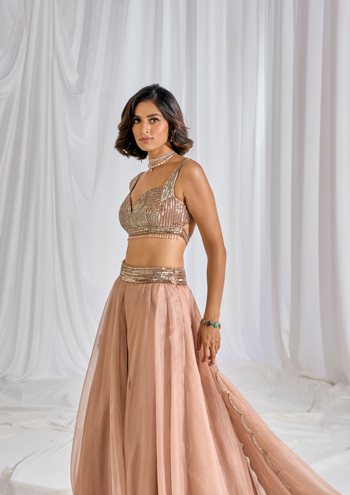 PRETTY IN PEACH LEHENGA