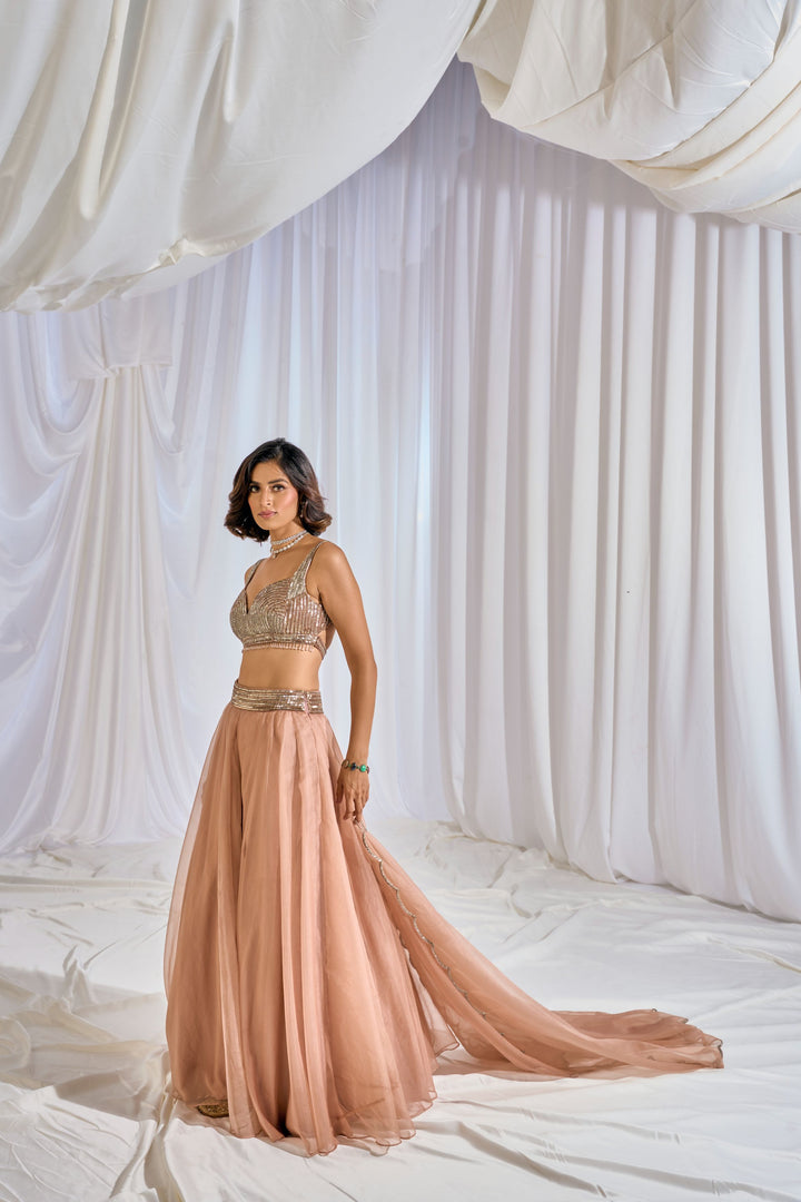 PRETTY IN PEACH LEHENGA