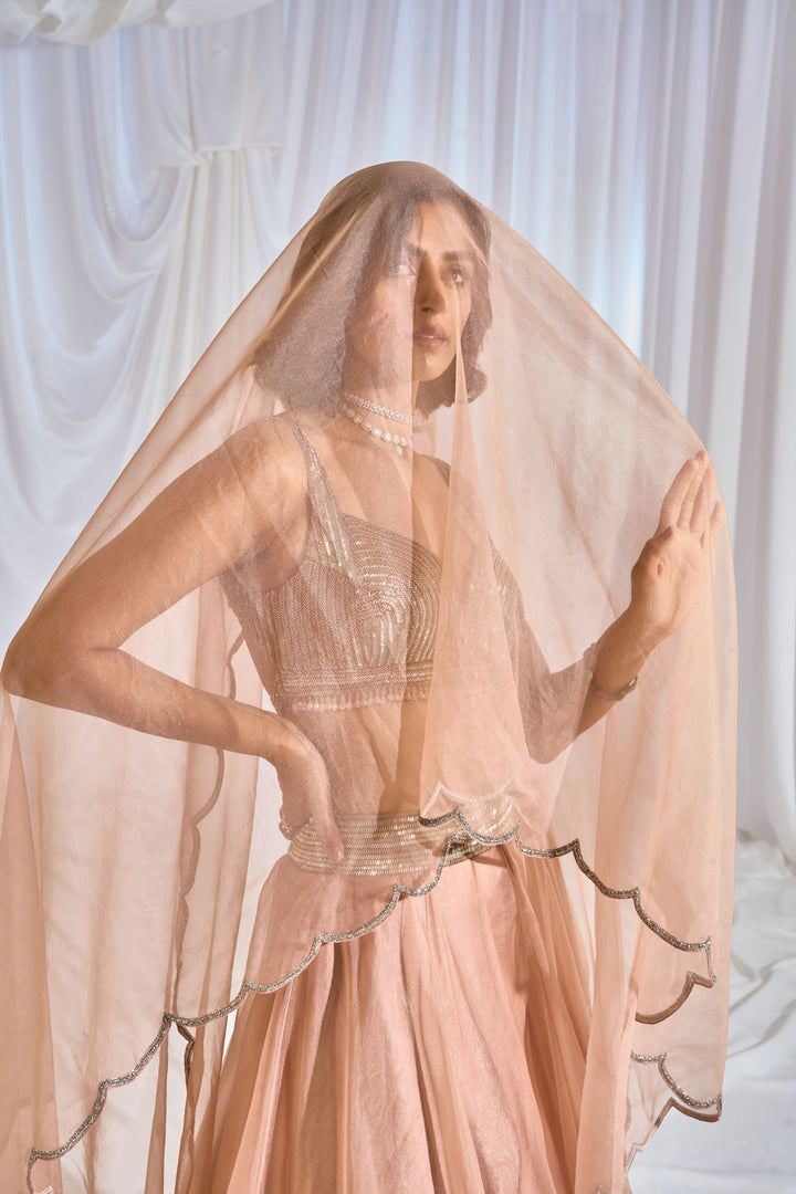 PRETTY IN PEACH LEHENGA